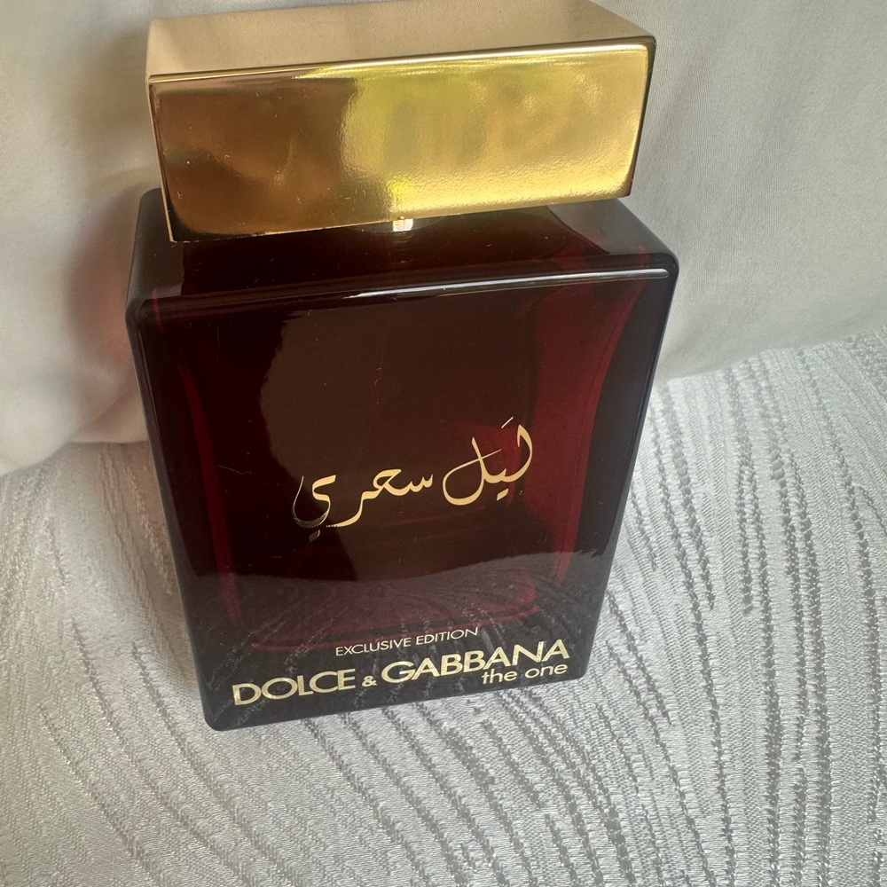 Dolce & Gabbana Men's Eau de Parfum Bottle in Deep Red with Gold Cap
